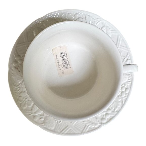 Mikasa English Countryside White DP900 Tea Cup & Saucer Set Of 6 Vintage NOS - Picture 3 of 9